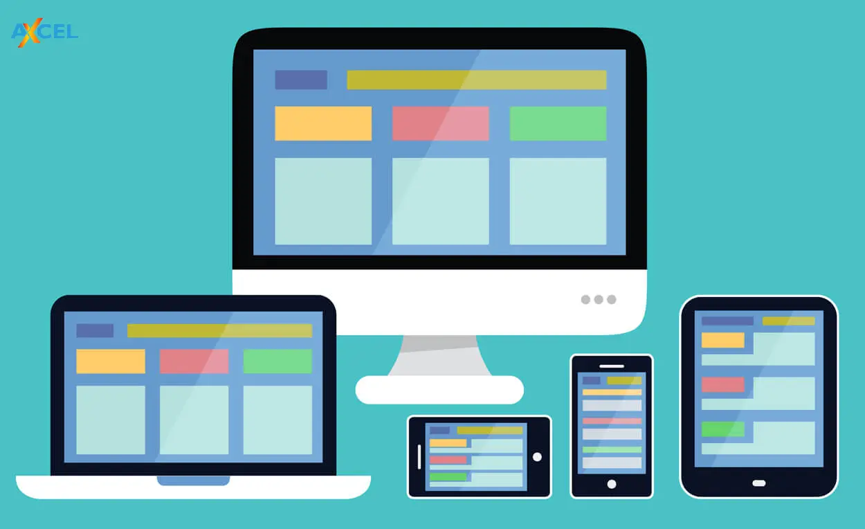 Multiple devices showing responsive web platform