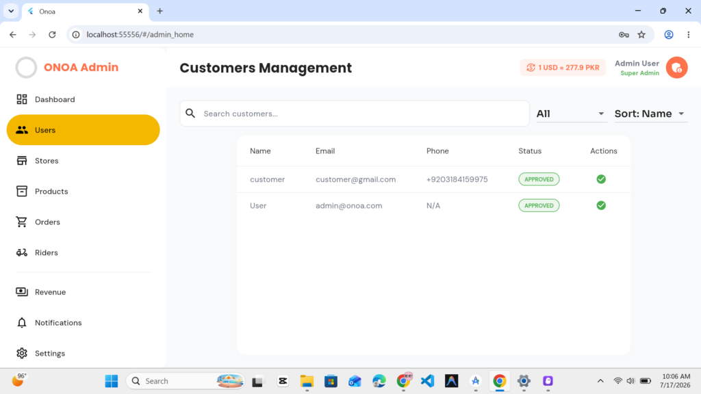 Customer · Live tracking