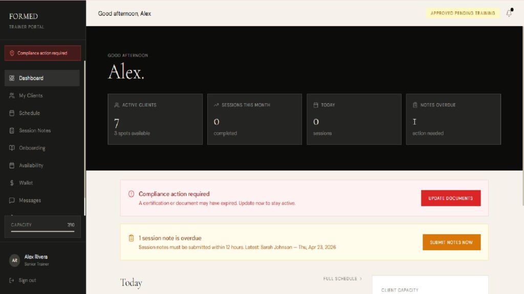 Trainer Portal · Onboarding module