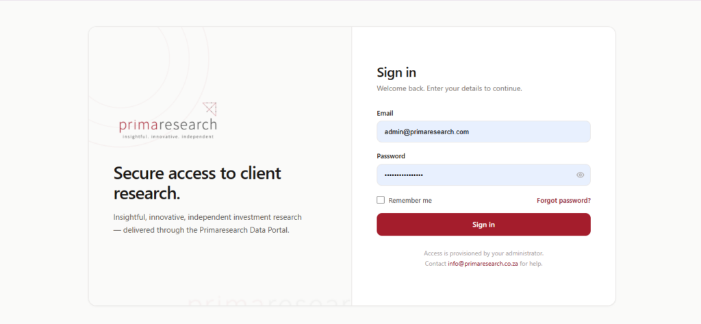 Public landing · Login